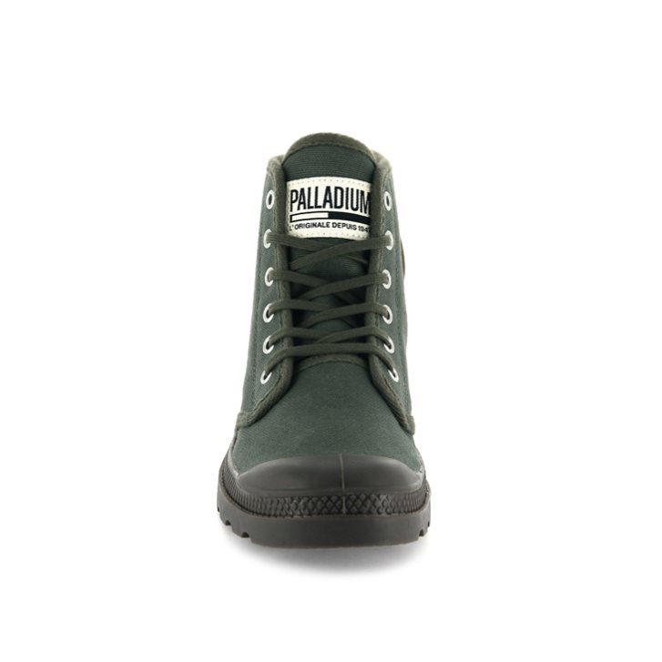 Baskets Palladium Pampa Hi Originale High Tops Femme Vert Olive | FR BWE740R